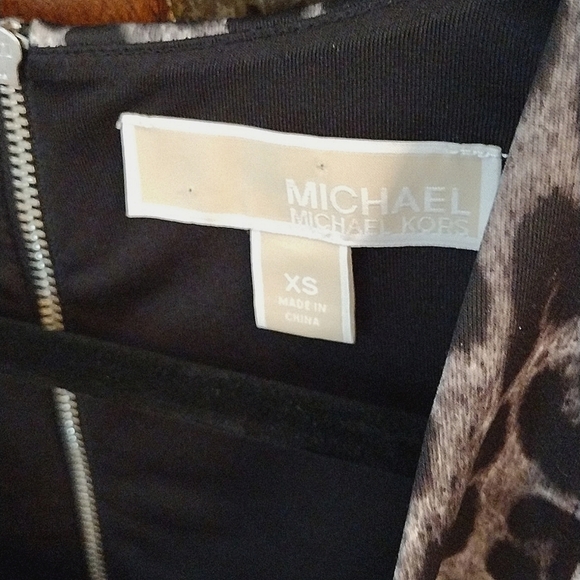 MICHAEL Michael Kors Leopard Print Scuba Dress, Size XS, Gray/Black - Picture 8 of 8